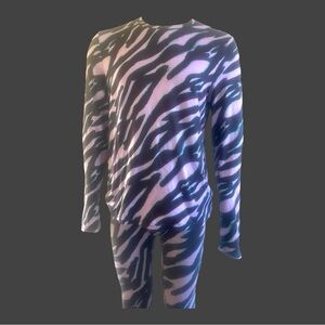 80s Inspired Abstract Animal Print Base Layer Ski Set